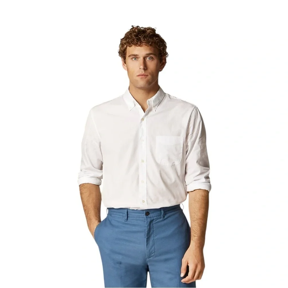 J Crew Slim Secret Wash Cotton Poplin Shirt White Button Down Mens Size XL